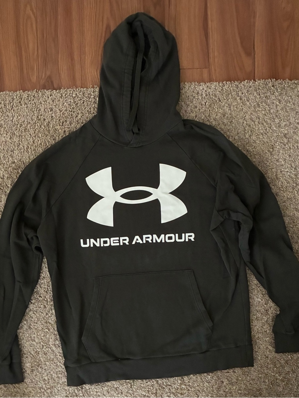 Under Armour Green Hoodie with White Logo Print